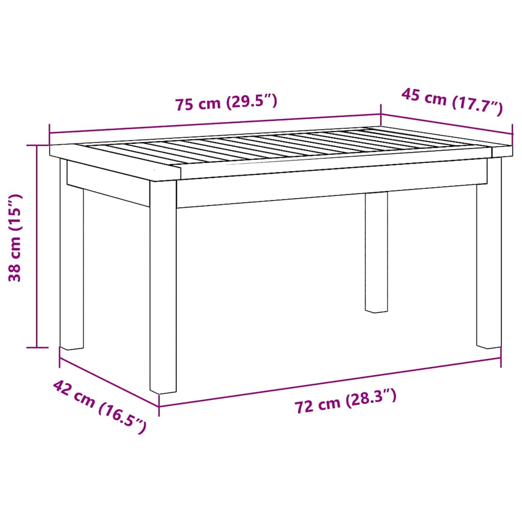 Table basse Huile Naturelle Bois d'Acacia Massif - XIOS