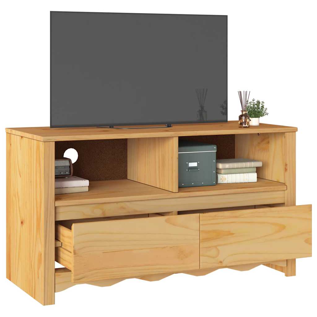 Meuble TV Drammen Chêne 99 x 43 x 55 cm Bois de pin massif - XIOS