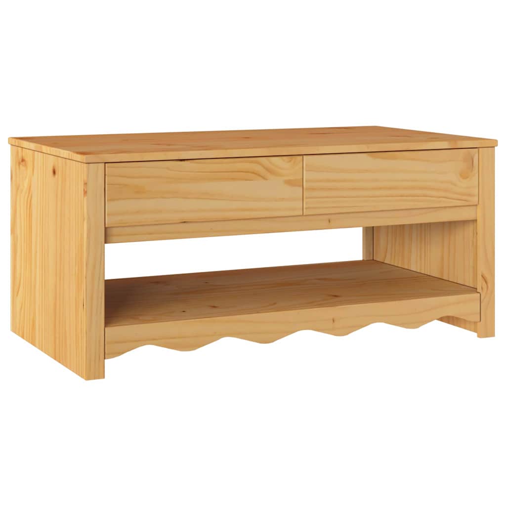 Table basse Drammen Chêne 99 x 55 x 45 cm Bois massif en pin - XIOS
