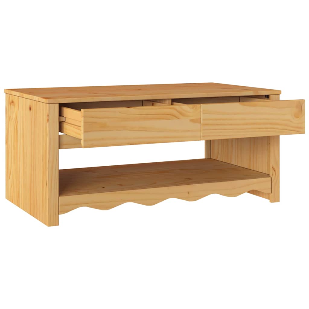 Table basse Drammen Chêne 99 x 55 x 45 cm Bois massif en pin - XIOS