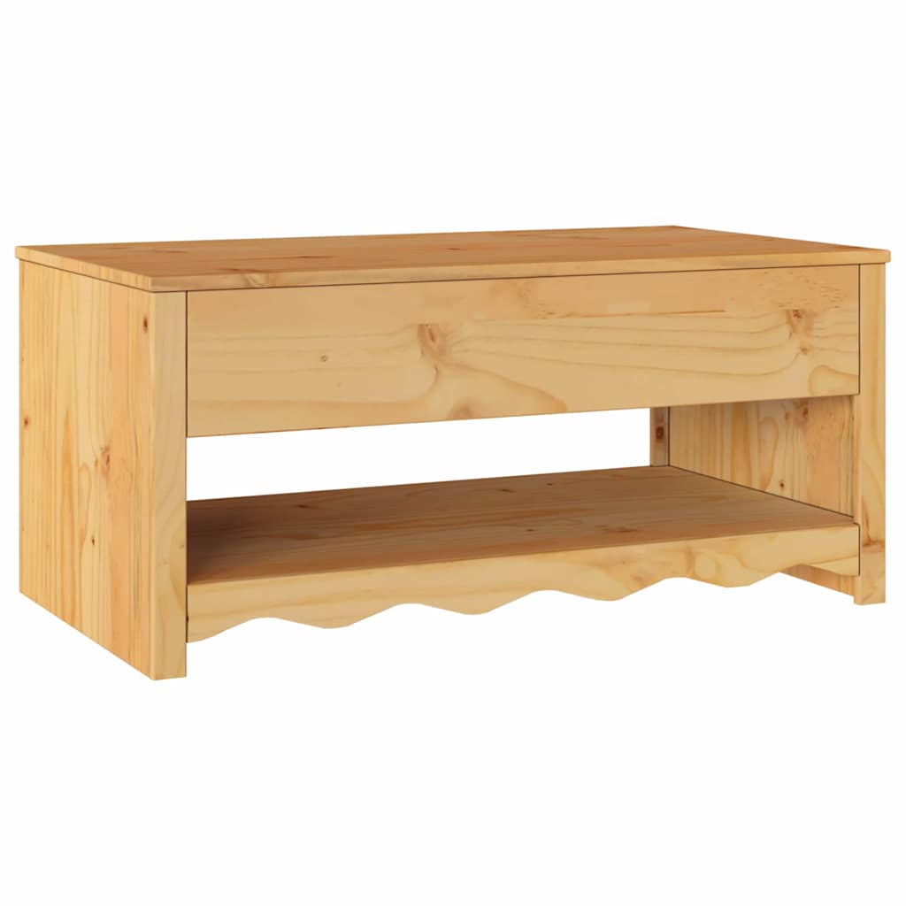 Table basse Drammen Chêne 99 x 55 x 45 cm Bois massif en pin - XIOS
