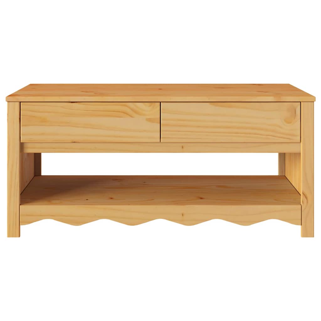 Table basse Drammen Chêne 99 x 55 x 45 cm Bois massif en pin - XIOS