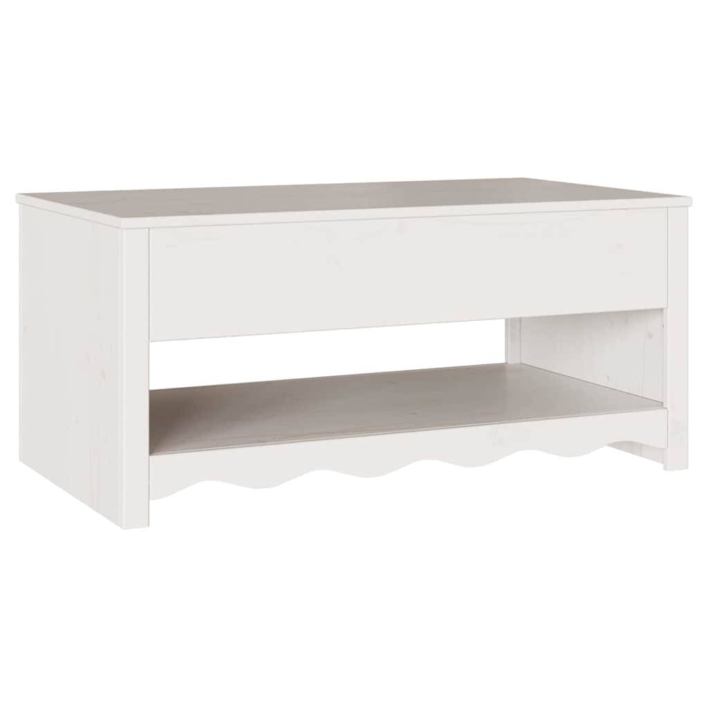 Table basse Drammen Blanc 99 x 55 x 45 cm Bois massif en pin - XIOS