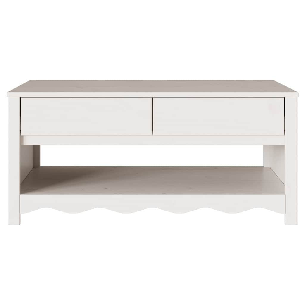 Table basse Drammen Blanc 99 x 55 x 45 cm Bois massif en pin - XIOS