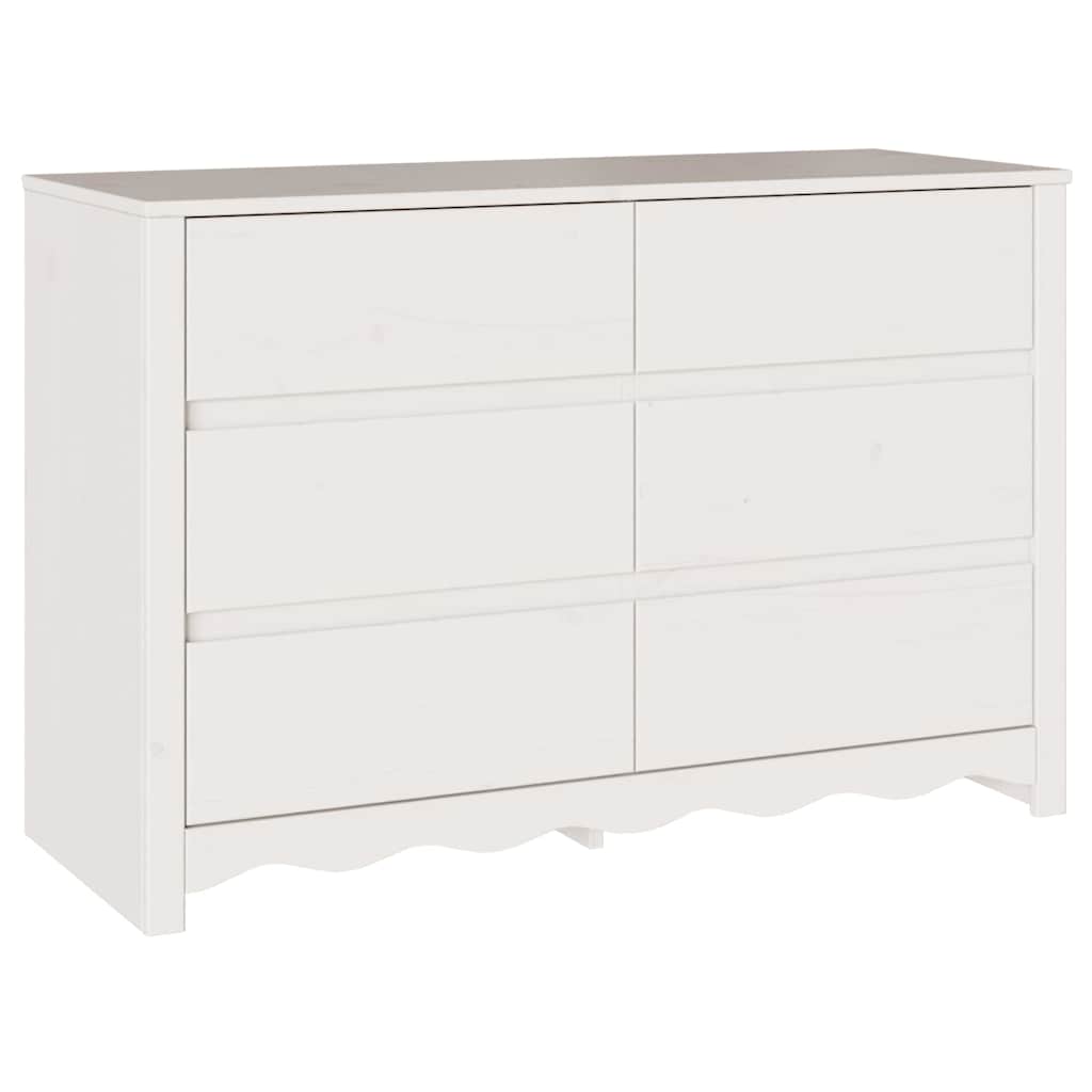 Commode Drammen Blanc 111 x 43 x 73,5 cm Bois de pin massif - XIOS