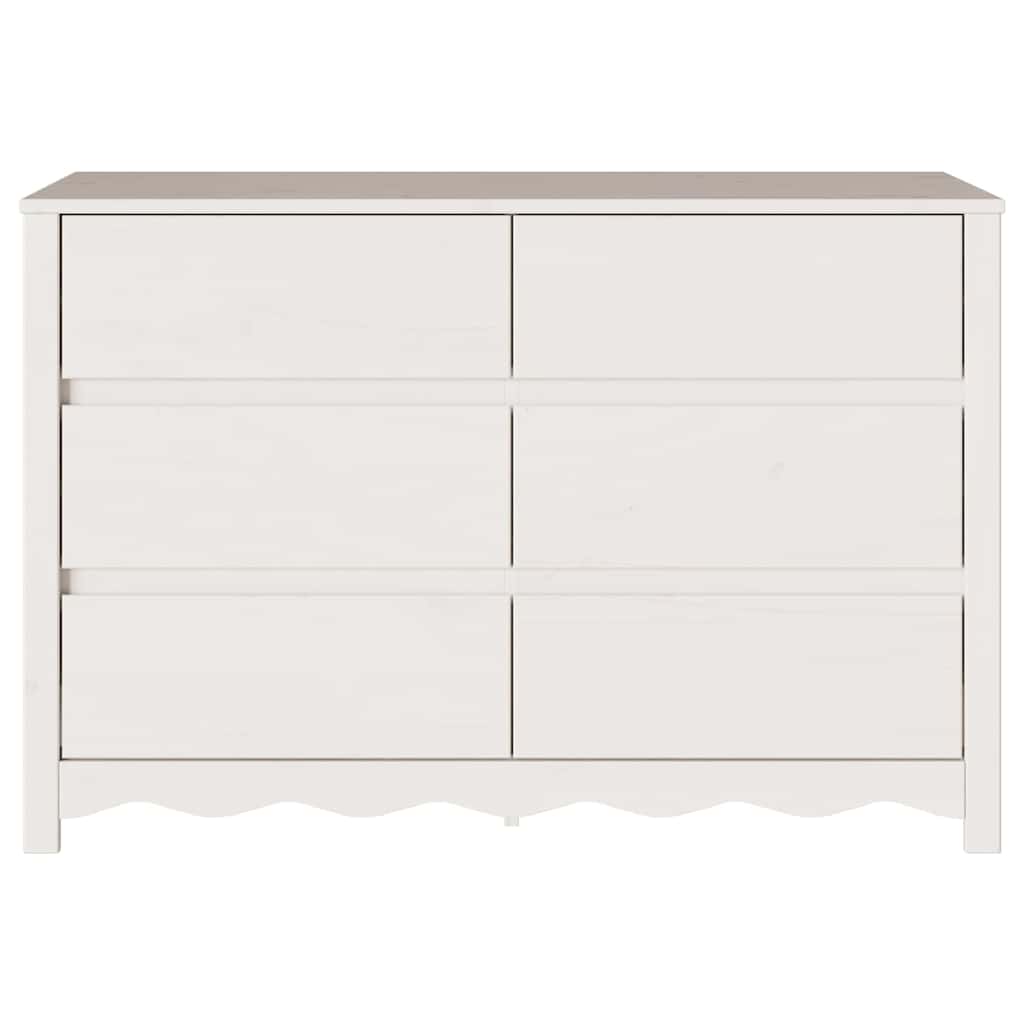 Commode Drammen Blanc 111 x 43 x 73,5 cm Bois de pin massif - XIOS