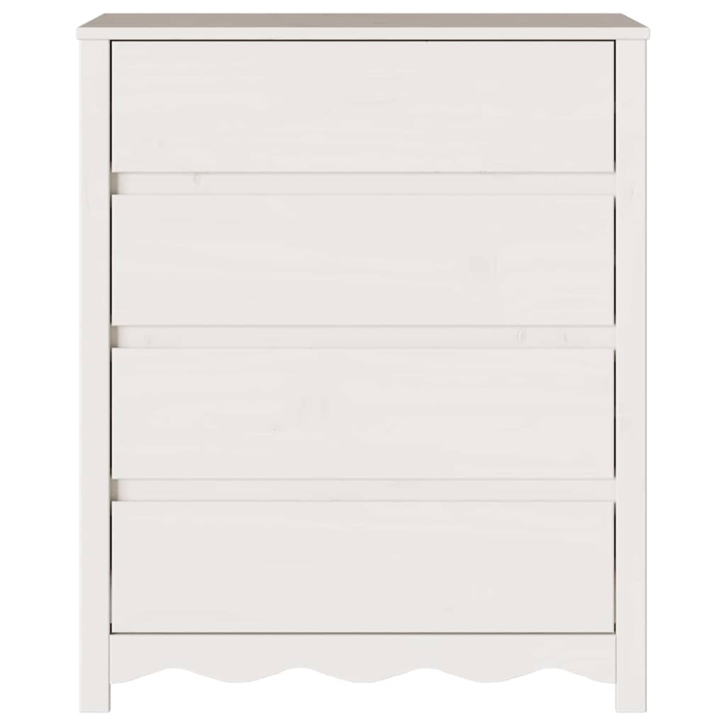 Commode Drammen Blanc 76,5 x 40 x 91 cm Bois de pin massif - XIOS