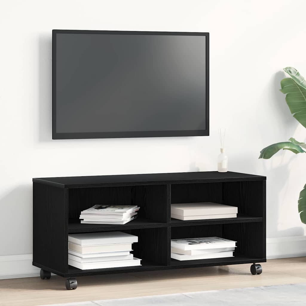 Meuble TV Noir 90 x 35 x 35 cm Bois d'ingénierie - XIOS