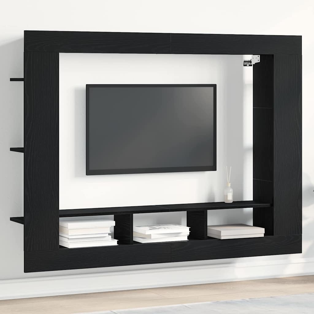 Meuble TV Chêne noir 152 x 22 x 113 cm Bois d'ingénierie - XIOS