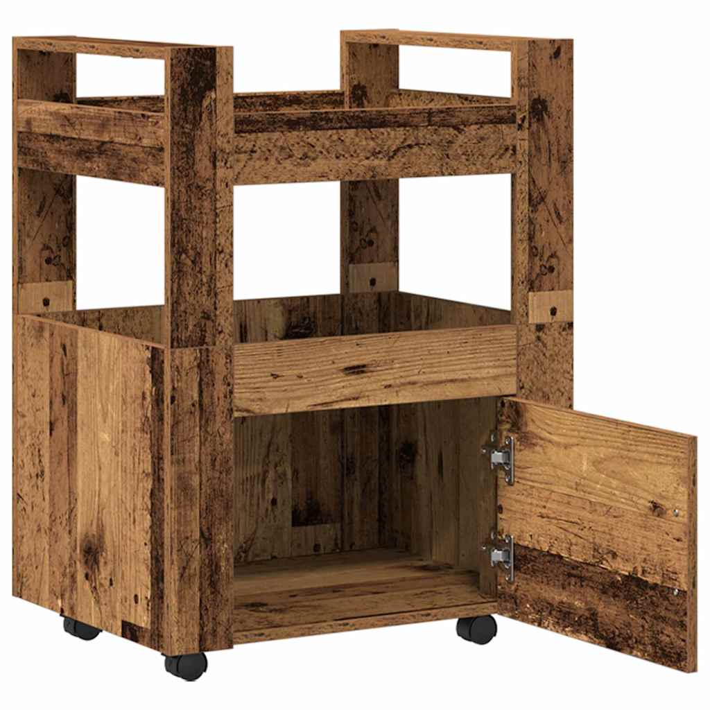 Chariot de cuisine Bois ancien 60 x 45 x 80 cm - XIOS