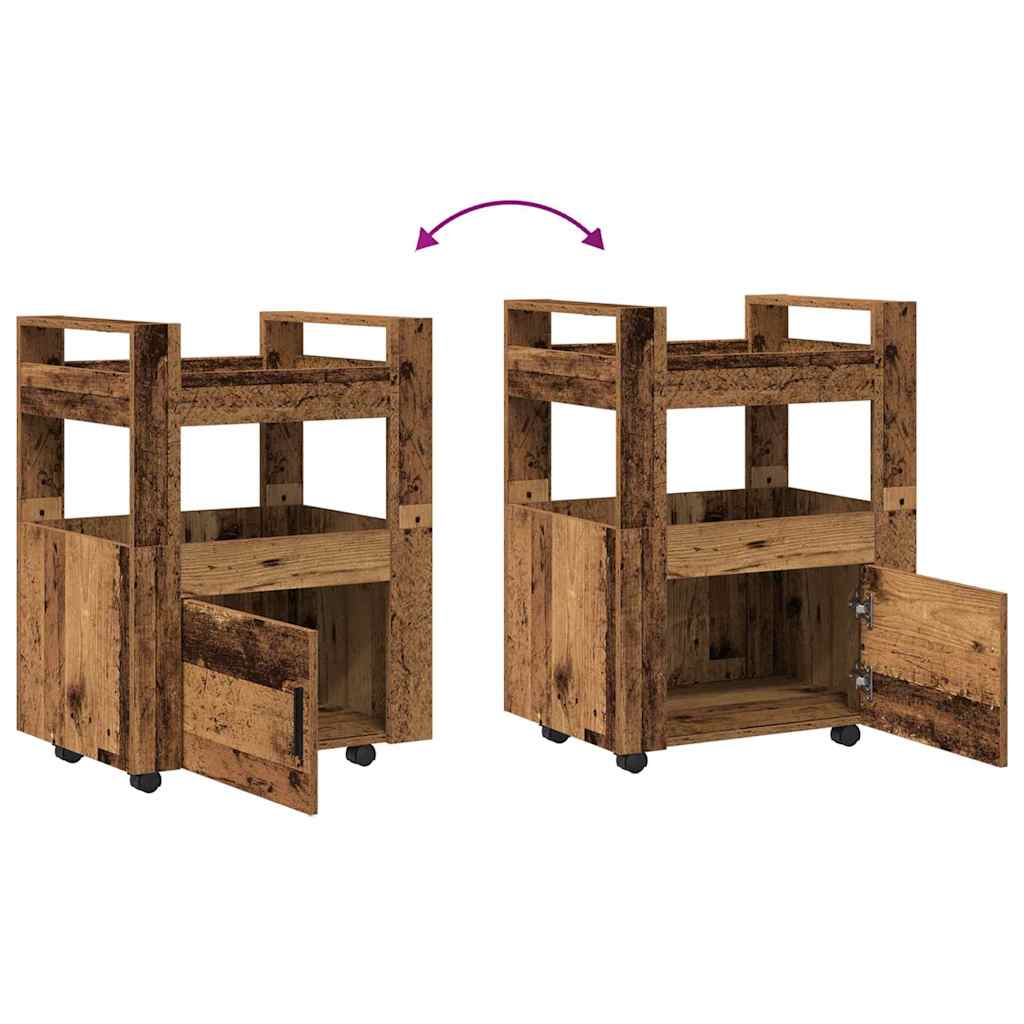 Chariot de cuisine Bois ancien 60 x 45 x 80 cm - XIOS