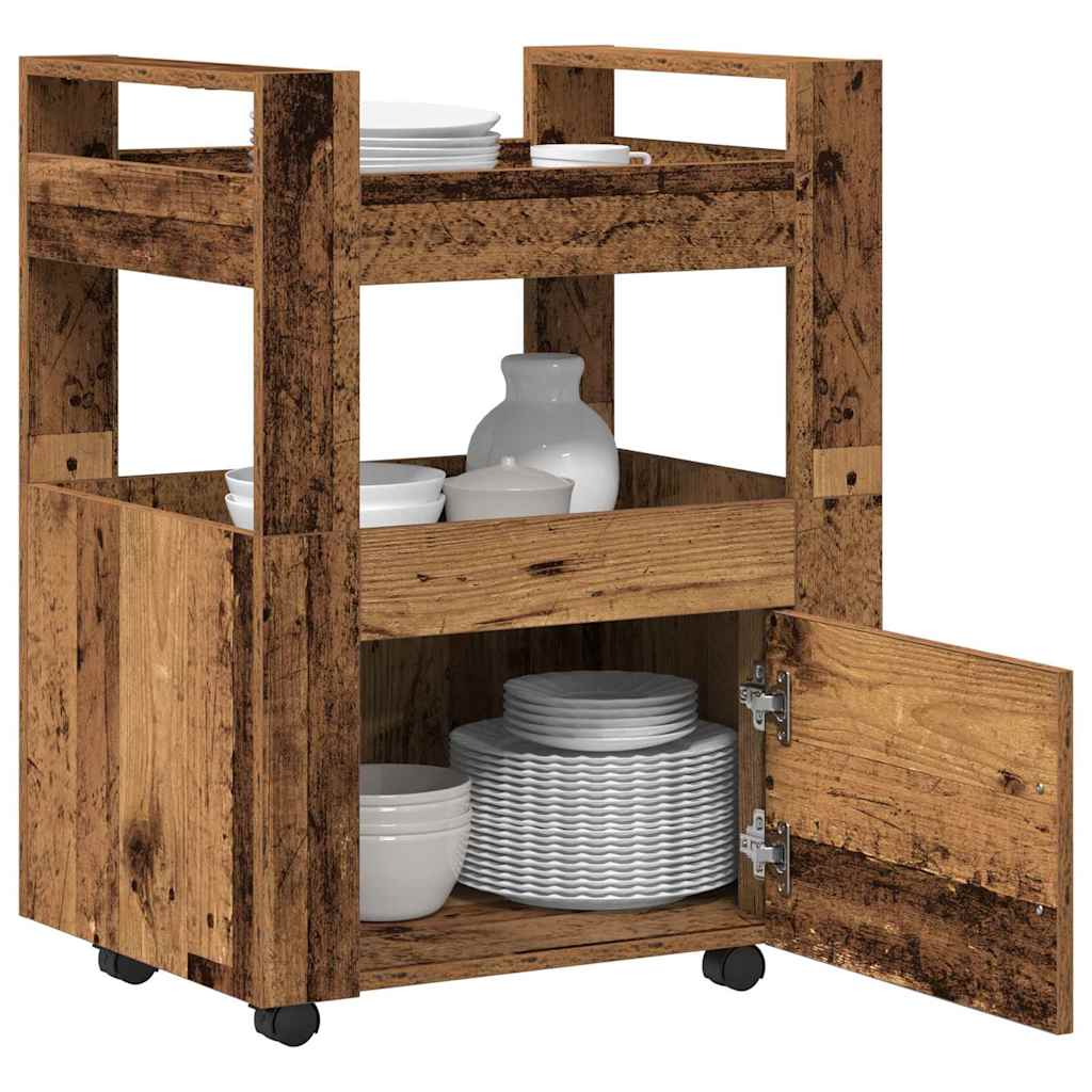Chariot de cuisine Bois ancien 60 x 45 x 80 cm - XIOS