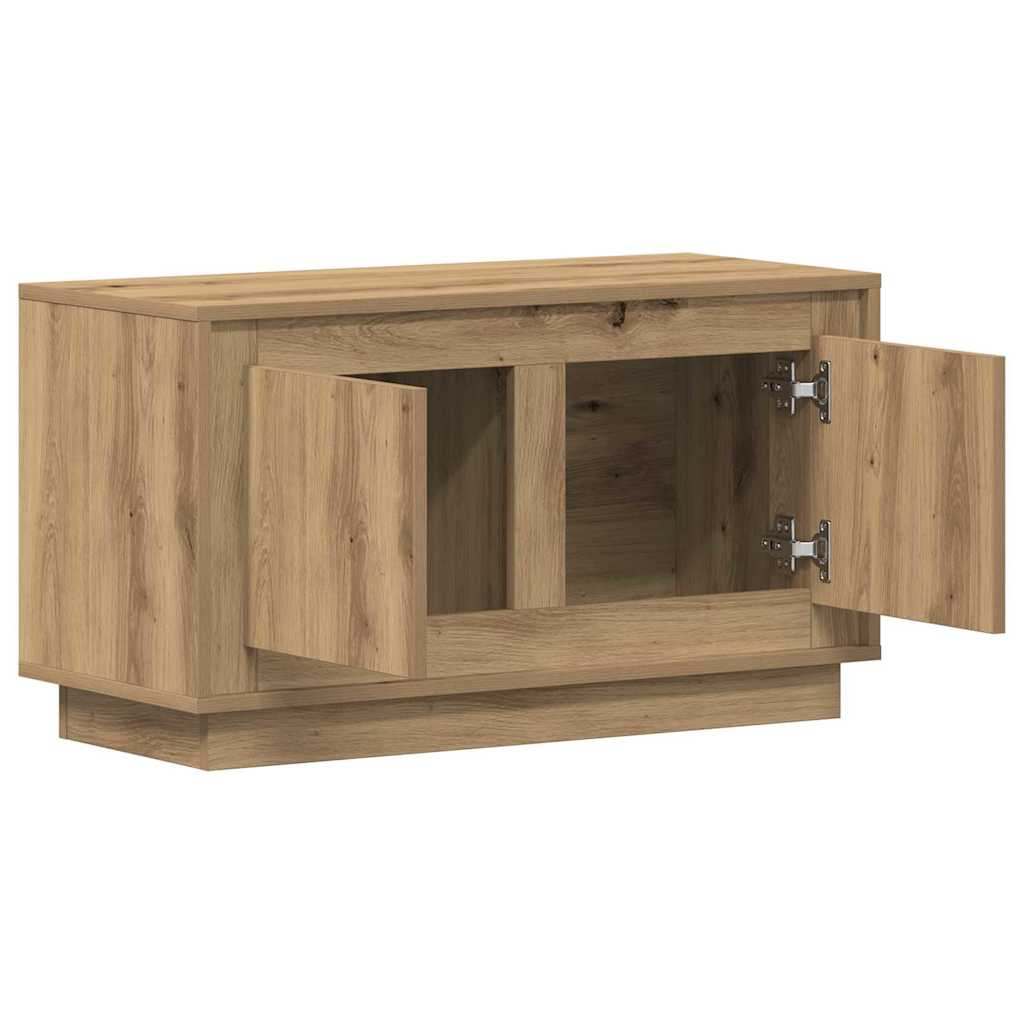 Meuble TV chêne artisanal 80 x 35 x 45 cm Bois d'ingénierie - XIOS