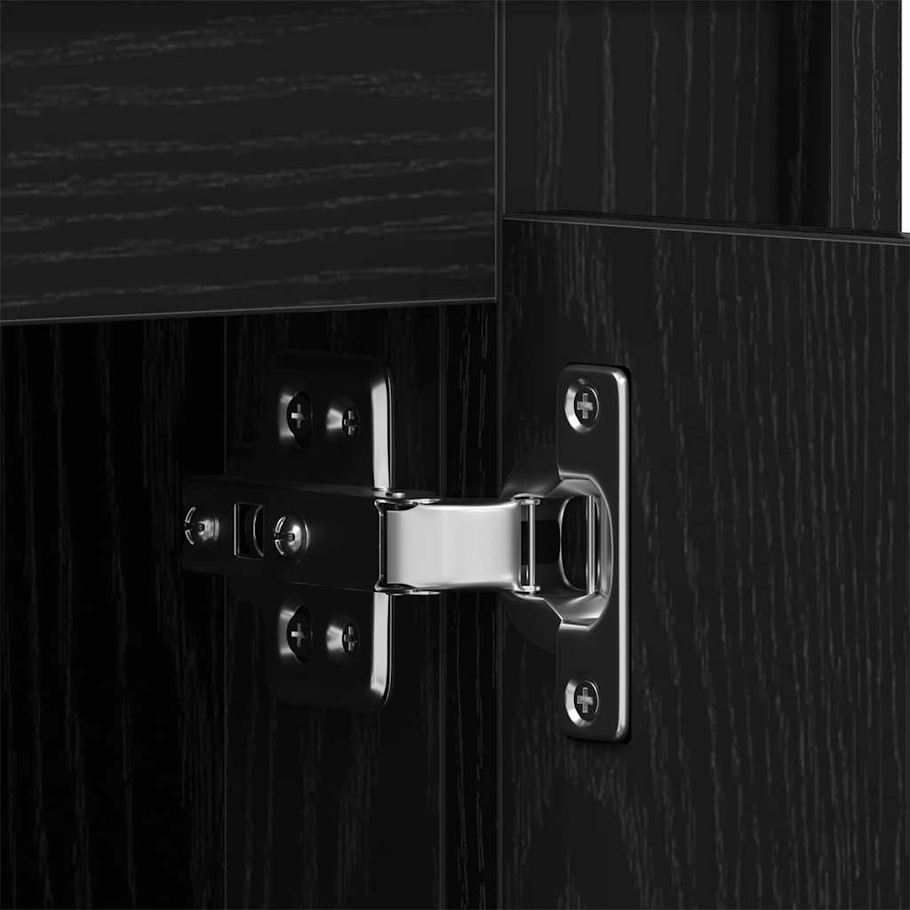 Buffet moderne Chêne noir 80 x 34 x 75 cm Bois d'ingénierie - XIOS
