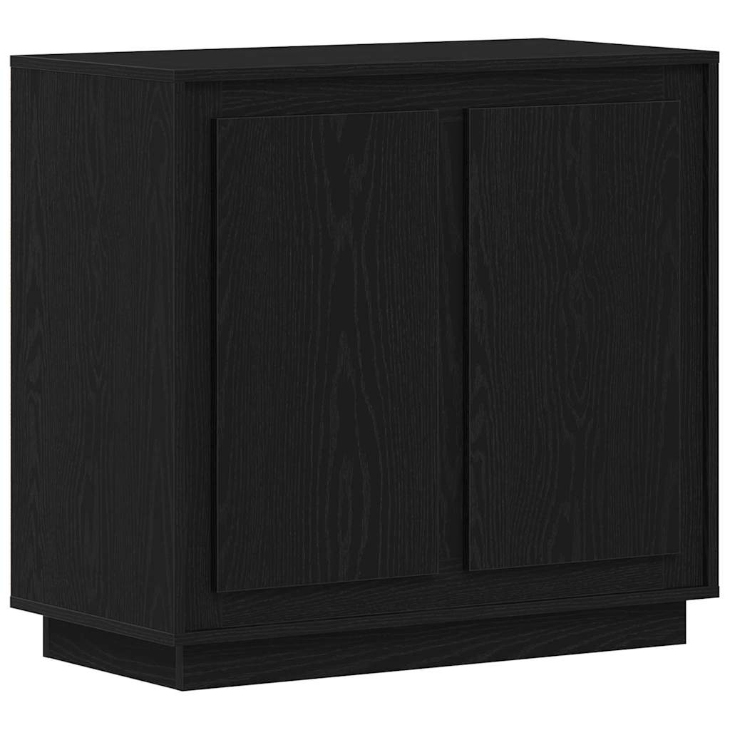 Buffet moderne Chêne noir 80 x 34 x 75 cm Bois d'ingénierie - XIOS