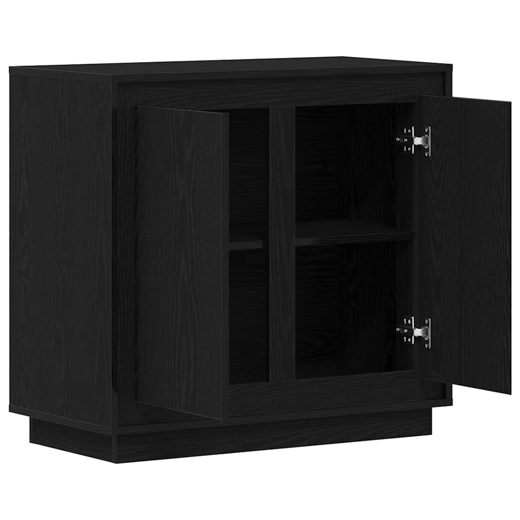 Buffet moderne Chêne noir 80 x 34 x 75 cm Bois d'ingénierie - XIOS