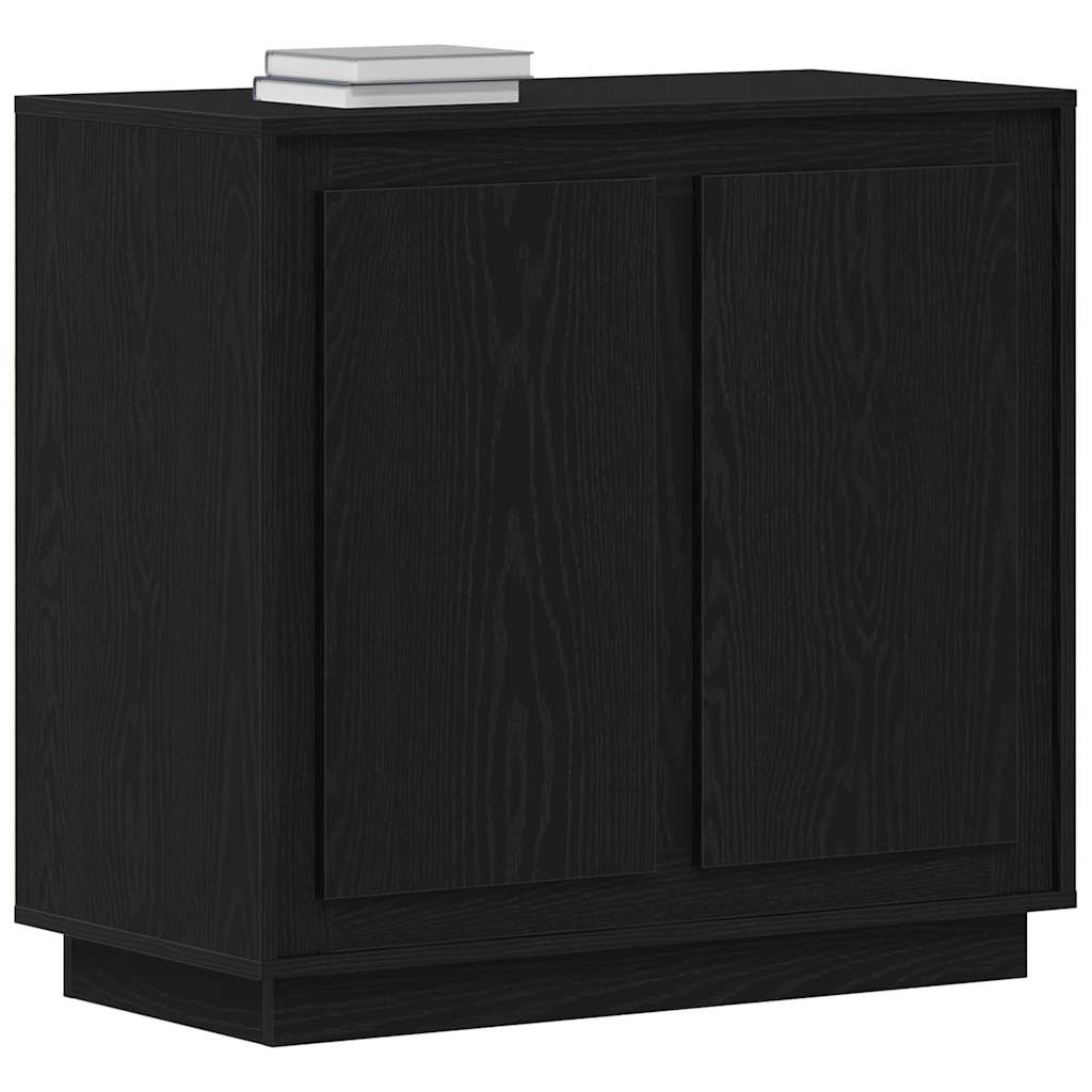 Buffet moderne Chêne noir 80 x 34 x 75 cm Bois d'ingénierie - XIOS