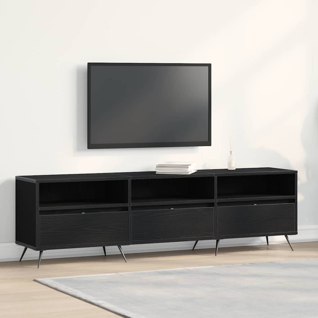 Meuble TV Chêne noir 150 x 30 x 44,5 cm Bois d'ingénierie - XIOS