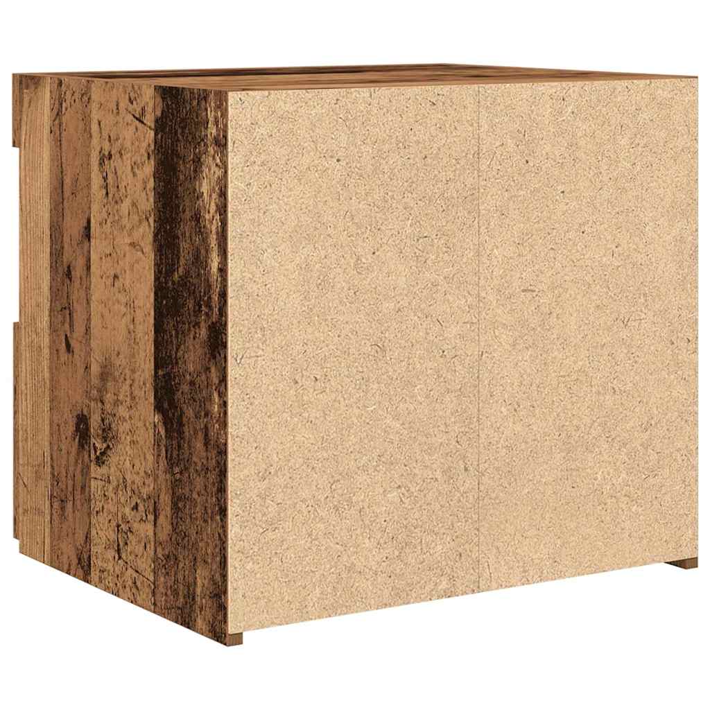 Cabinet de chevet avec tiroir 2 pcs Bois ancien 50 x 40 x 45 cm