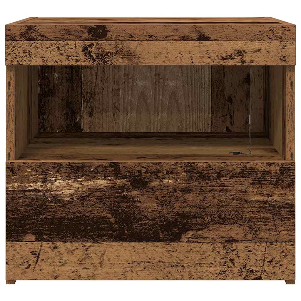Cabinet de chevet avec tiroir 2 pcs Bois ancien 50 x 40 x 45 cm