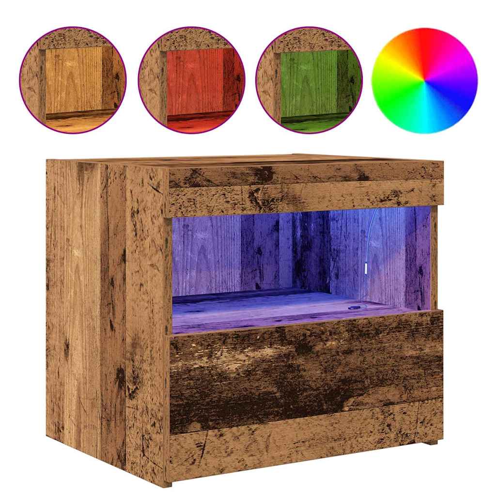 Cabinet de chevet avec tiroir 2 pcs Bois ancien 50 x 40 x 45 cm - XIOS