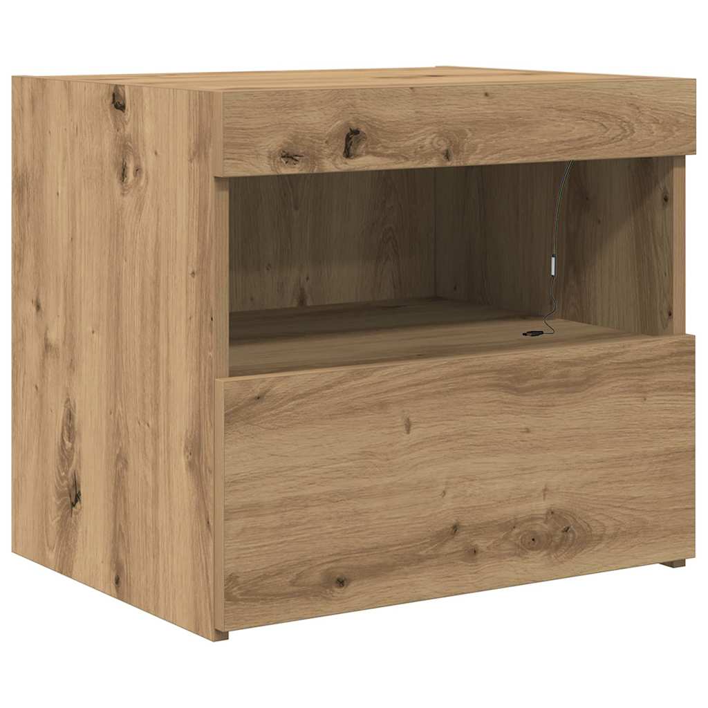 Cabinet de chevet 2 pc Chêne artisanal 50 x 40 x 45 cm - XIOS