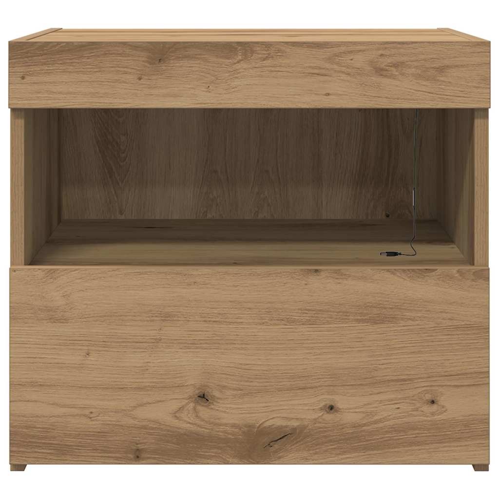 Cabinet de chevet 2 pc Chêne artisanal 50 x 40 x 45 cm - XIOS