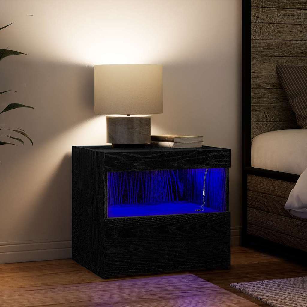 Cabinet de chevet Chêne noir 50 x 40 x 45 cm Bois d'ingénierie