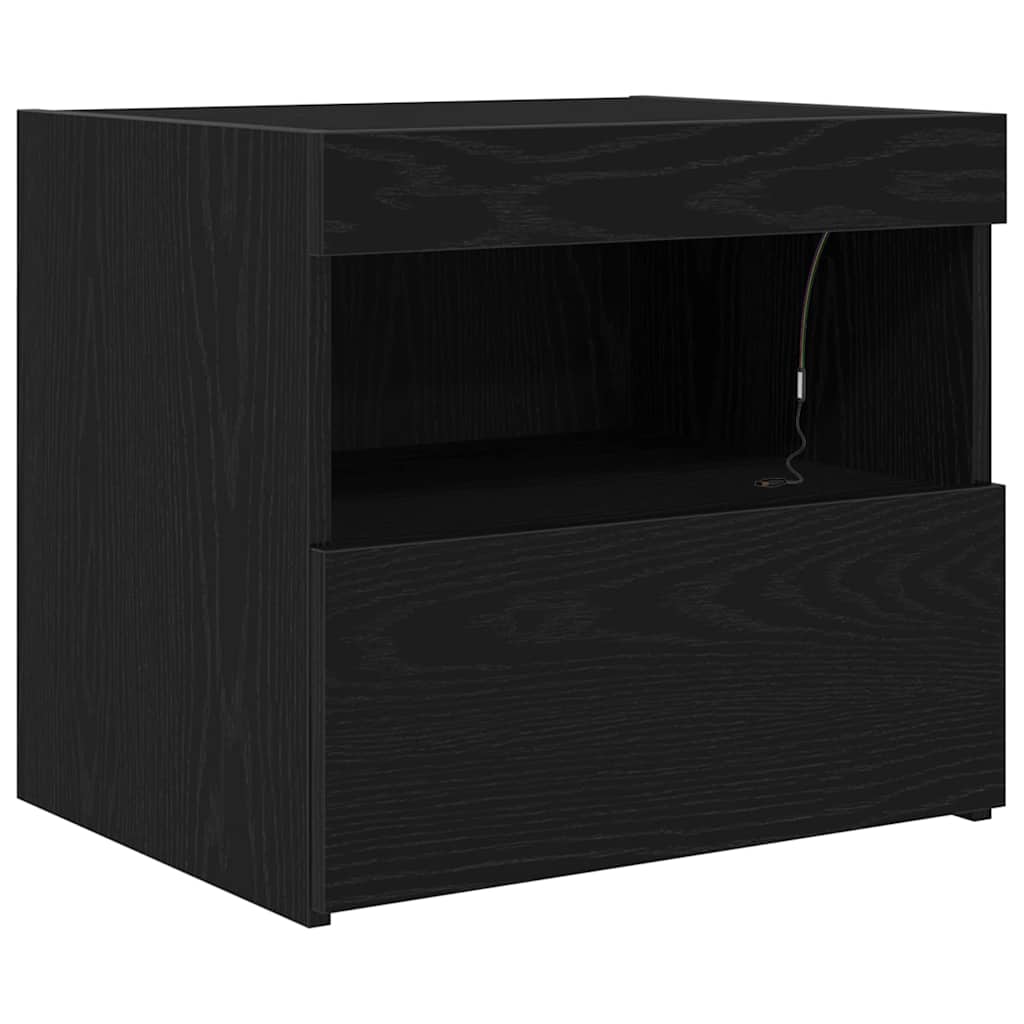 Cabinet de chevet avec tiroir 2 pcs Chêne noir 50 x 40 x 45 cm