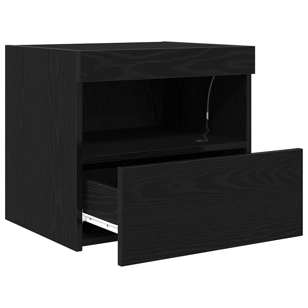 Cabinet de chevet avec tiroir 2 pcs Chêne noir 50 x 40 x 45 cm - XIOS