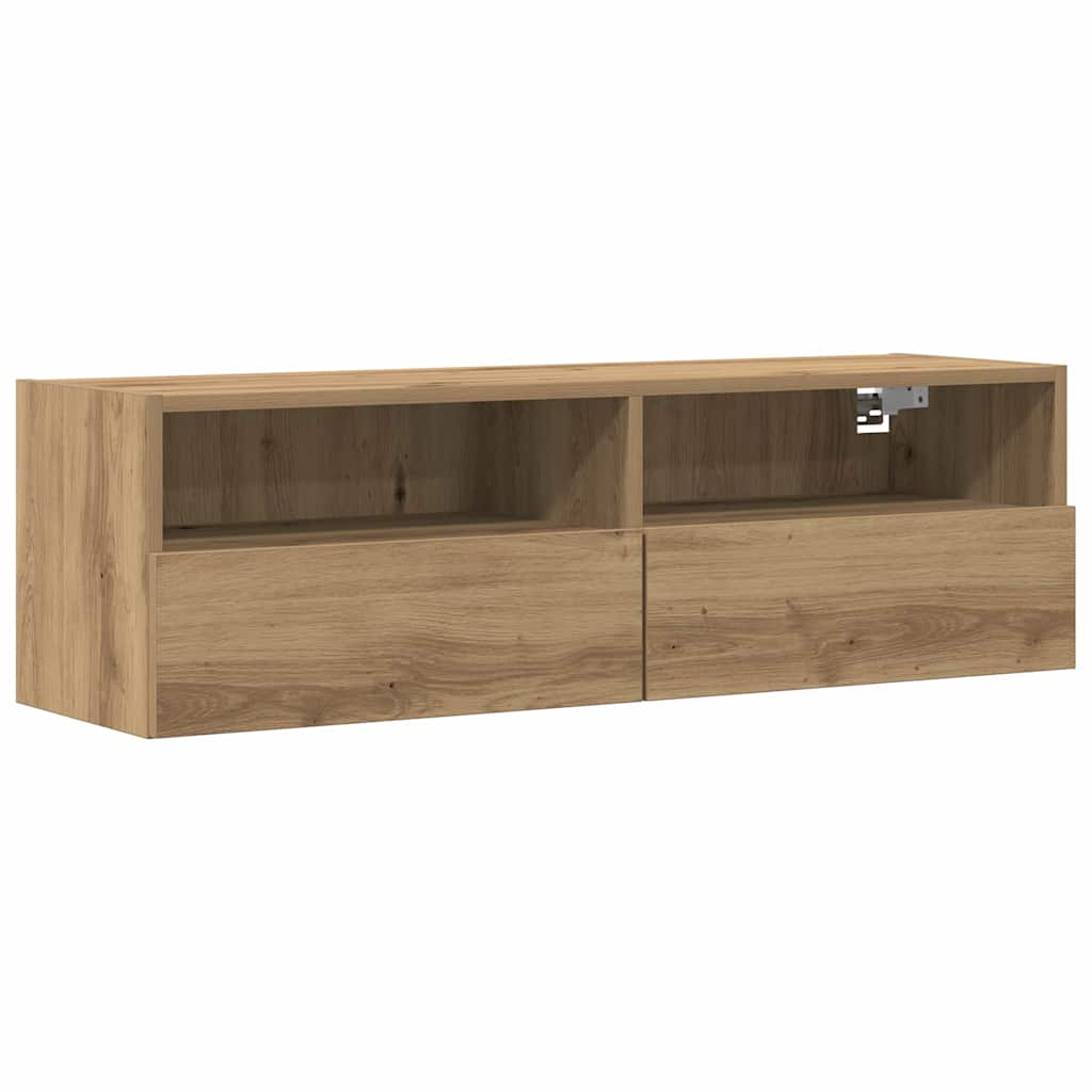 Meuble TV mural 2 pcs chêne artisanal 100 x 30 x 30 cm - XIOS