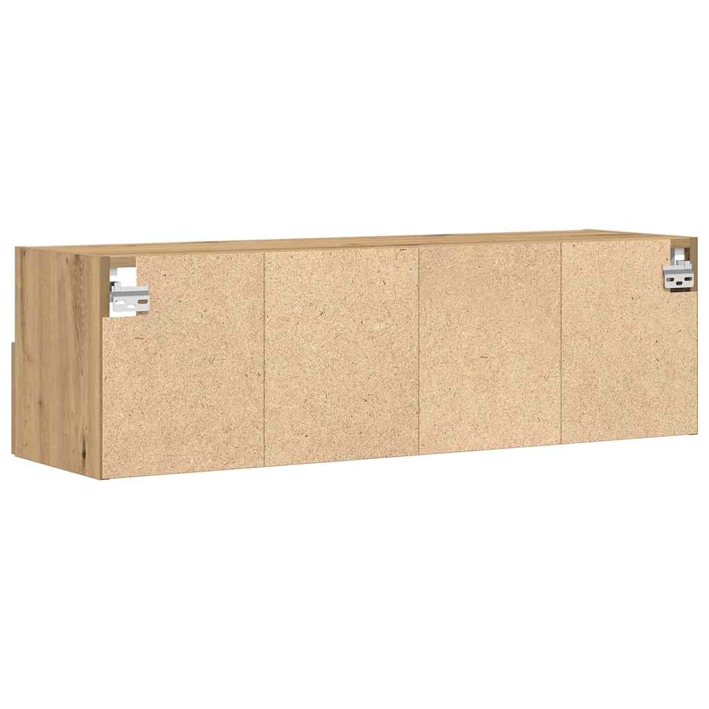 Meuble TV mural 2 pcs chêne artisanal 100 x 30 x 30 cm - XIOS