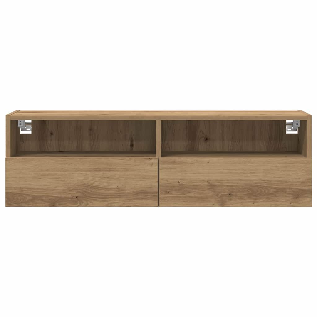 Meuble TV mural 2 pcs chêne artisanal 100 x 30 x 30 cm - XIOS