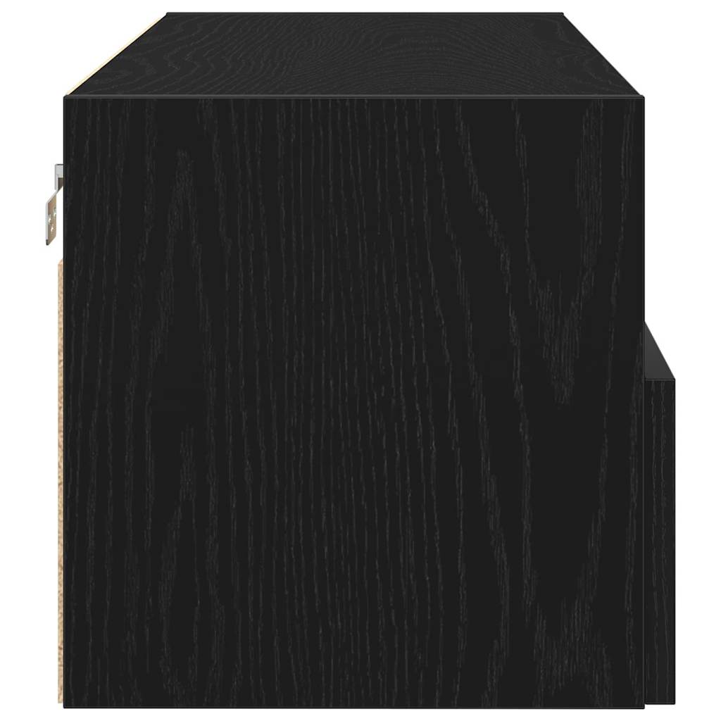 Meuble TV mural Chêne noir 100 x 30 x 30 cm Bois d'ingénierie - XIOS