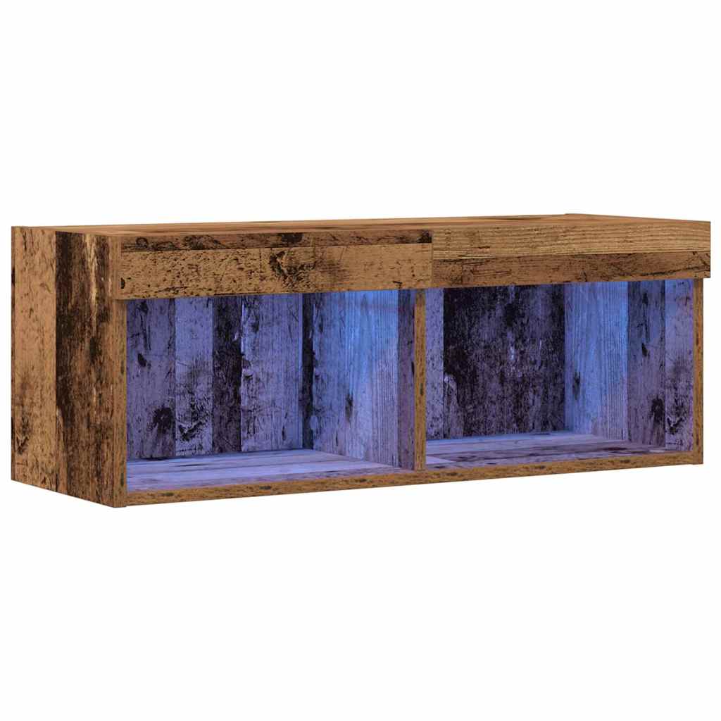 Ensemble meuble TV Montage mural Bois ancien 80 x 30 x 30 cm