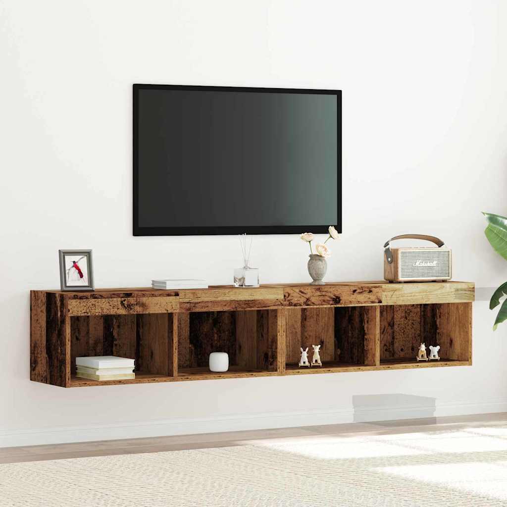 Ensemble meuble TV avec LED 2 pcs Bois ancien 80 x 30 x 30 cm - XIOS