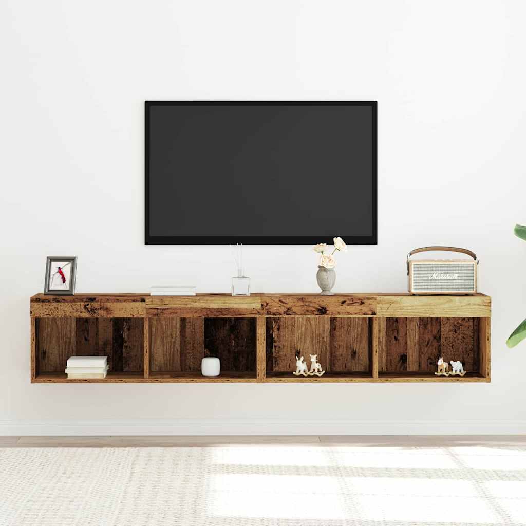 Ensemble meuble TV avec LED 2 pcs Bois ancien 80 x 30 x 30 cm - XIOS