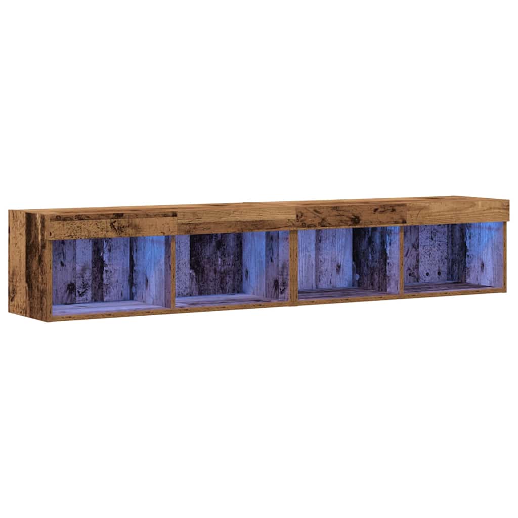 Ensemble meuble TV avec LED 2 pcs Bois ancien 80 x 30 x 30 cm - XIOS