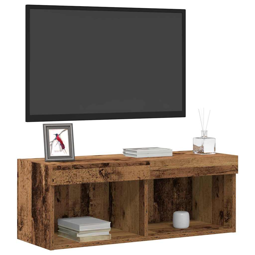Ensemble meuble TV avec LED 2 pcs Bois ancien 80 x 30 x 30 cm - XIOS