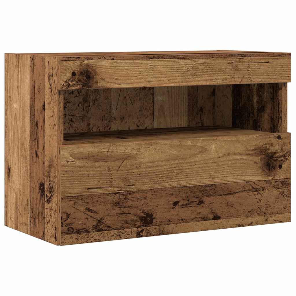 Meuble TV mural Montage mural 2 pcs Bois ancien 60 x 30 x 40 cm - XIOS