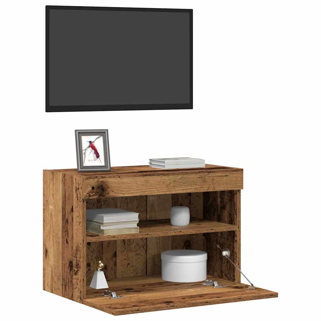 Meuble TV mural Montage mural 2 pcs Bois ancien 60 x 30 x 40 cm - XIOS
