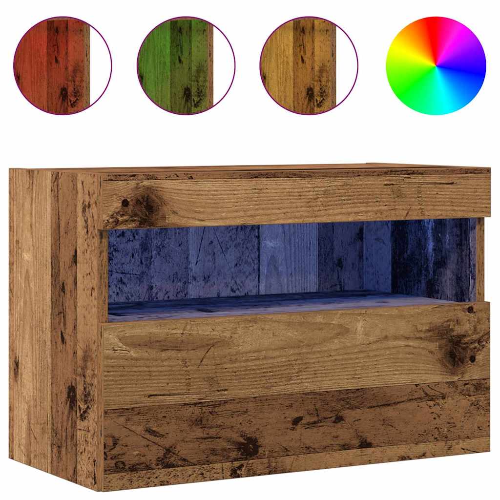 Meuble TV mural Montage mural 2 pcs Bois ancien 60 x 30 x 40 cm - XIOS