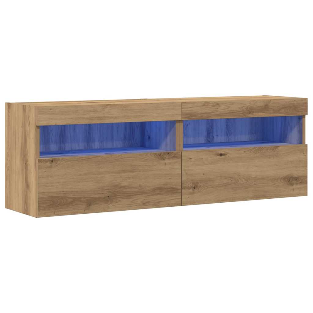 Meuble TV mural 2 pcs chêne artisanal Bois d'ingénierie - XIOS