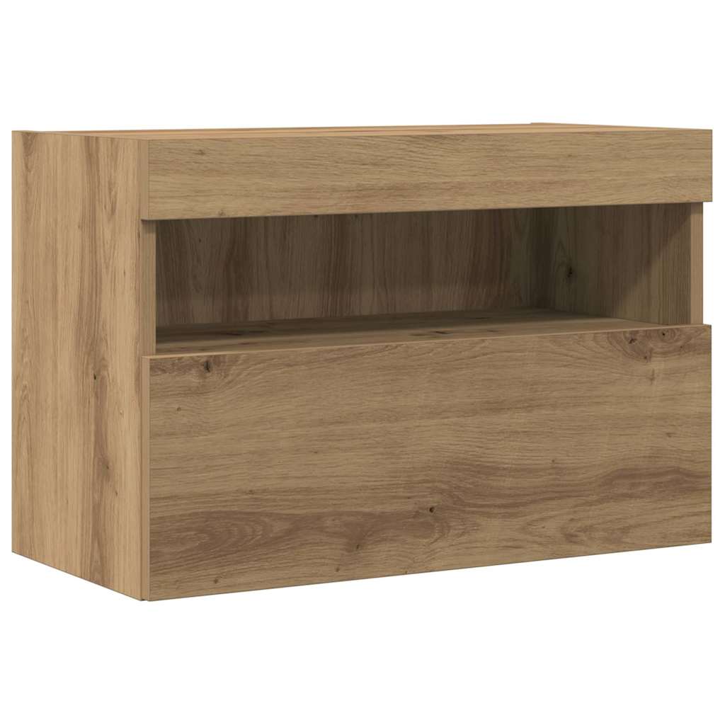 Meuble TV mural 2 pcs chêne artisanal Bois d'ingénierie - XIOS