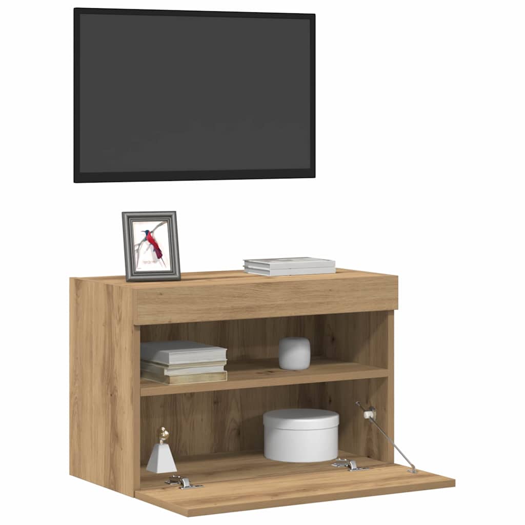 Meuble TV mural 2 pcs chêne artisanal Bois d'ingénierie - XIOS