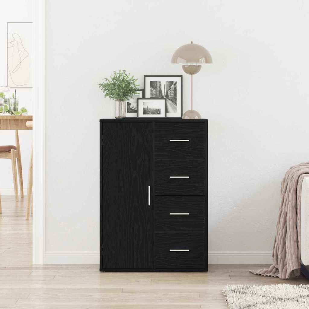 Buffet avec tiroir Chêne noir 60 x 31 x 84 cm Bois d'ingénierie - XIOS