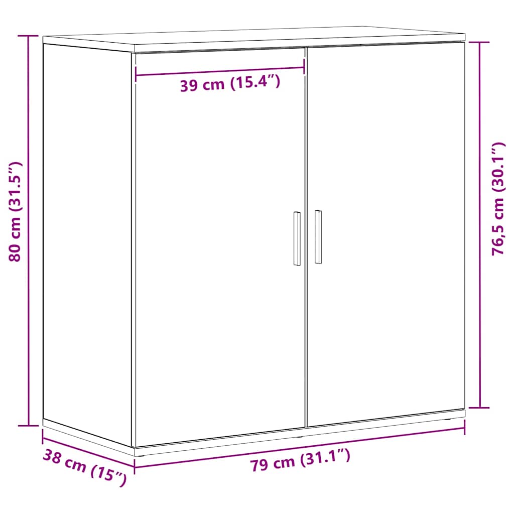 Buffet Bois ancien 79 x 38 x 80 cm Bois d'ingénierie - XIOS