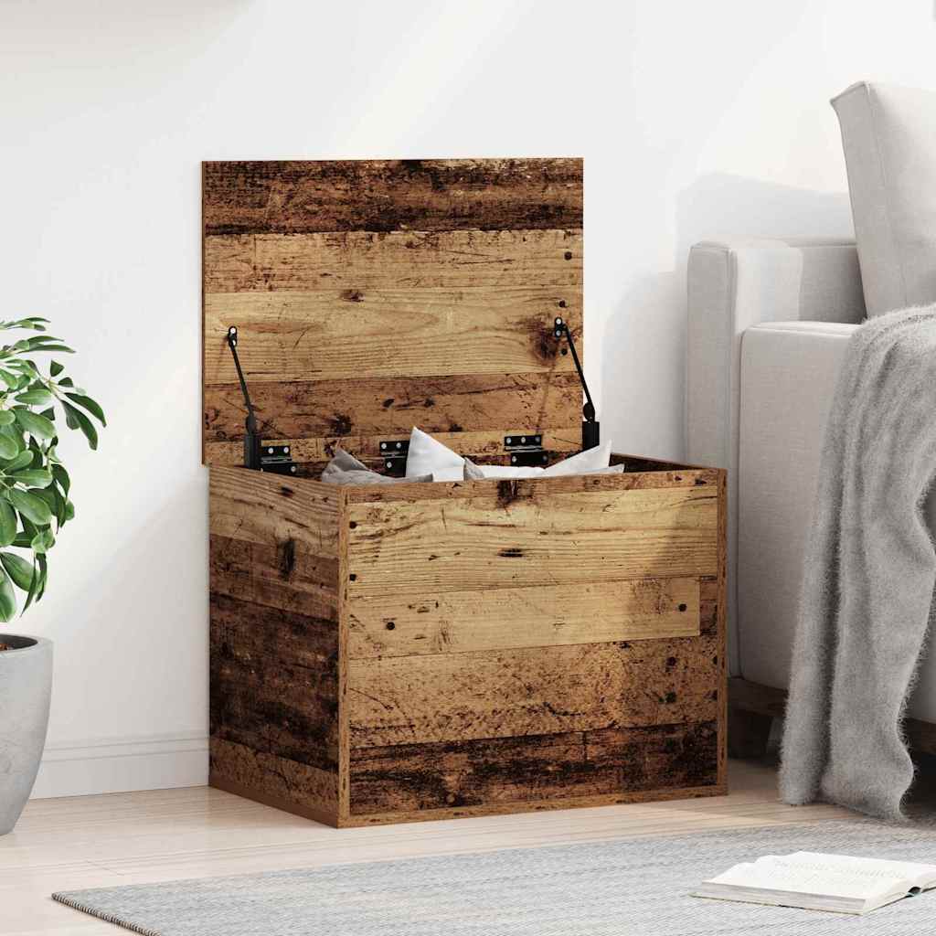 Boîte de Rangement avec stockage Bois ancien 60 x 42 x 46 cm - XIOS
