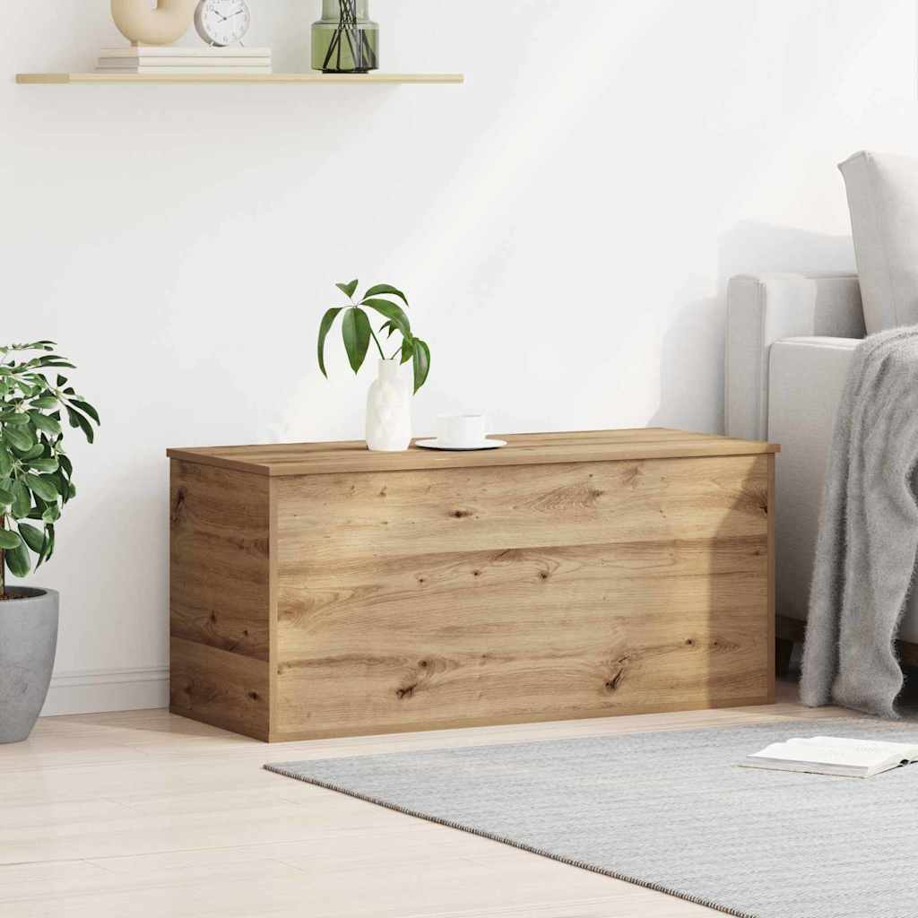Boîte de Rangement chêne artisanal 100 x 42 x 46 cm - XIOS