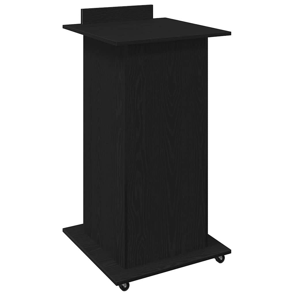 Podium avec roue Chêne noir 55 x 55 x 107 cm Bois d'ingénierie - XIOS